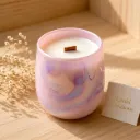 Luxe Rainbow Jar Candle | Iridescent Pastel Candle Jars with Wooden Wicks