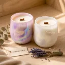 Luxe Rainbow Jar Candle | Iridescent Pastel Candle Jars with Wooden Wicks
