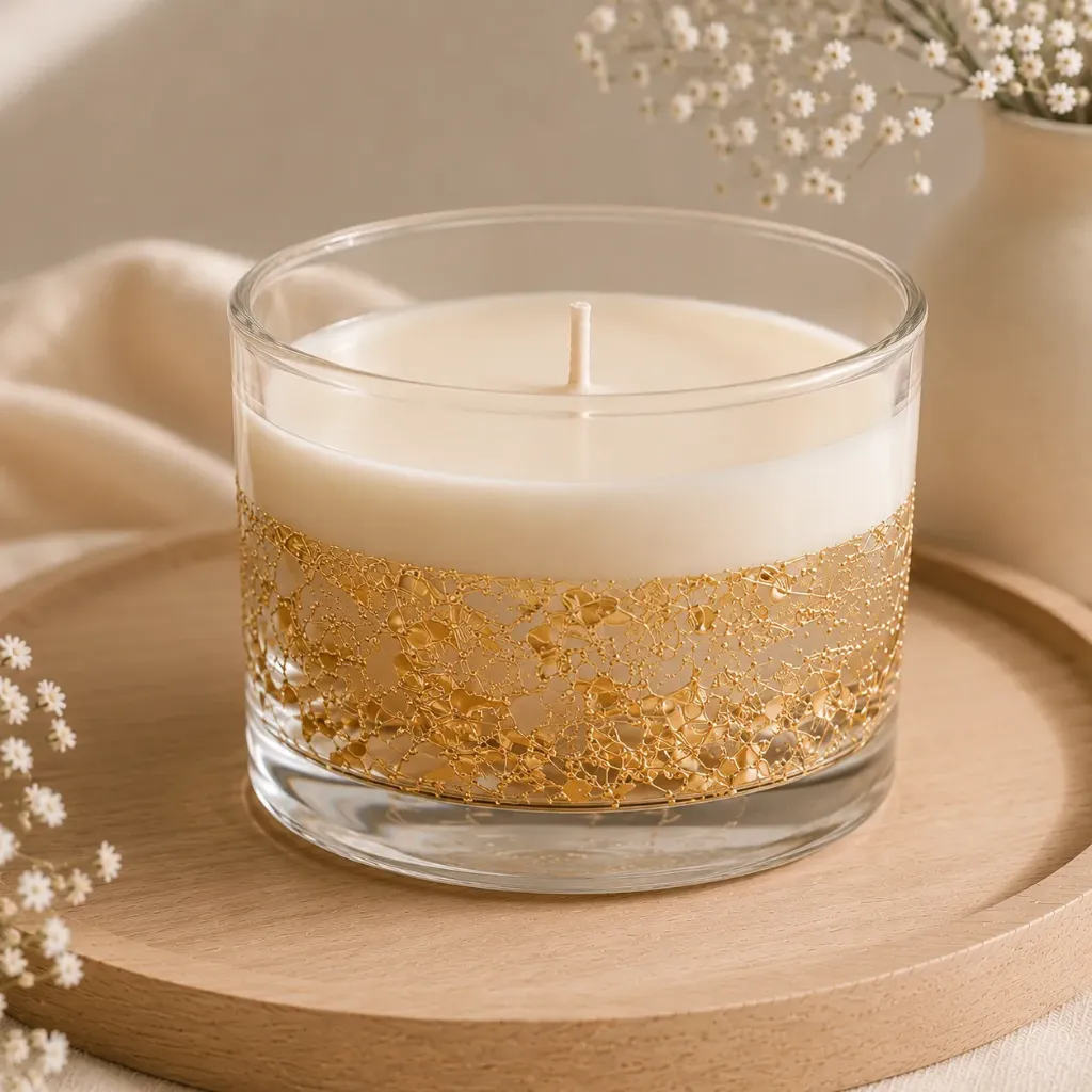 Crystal Glow Candles | Glass Candles with Floating Crystal Detailing