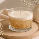 Crystal Glow Candles | Frosted Glass Candles with Floating Crystal Detailing