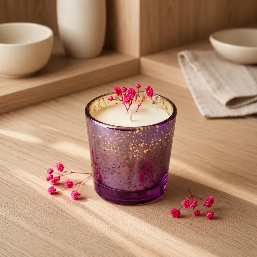 Luminous Glass Candle | Jewel-Toned Mini Glass Candles Collection