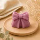 Luxe Bow Candle Set | Ribbon Bow Candle Duo in Blush & Mauve Tones | Set of 2
