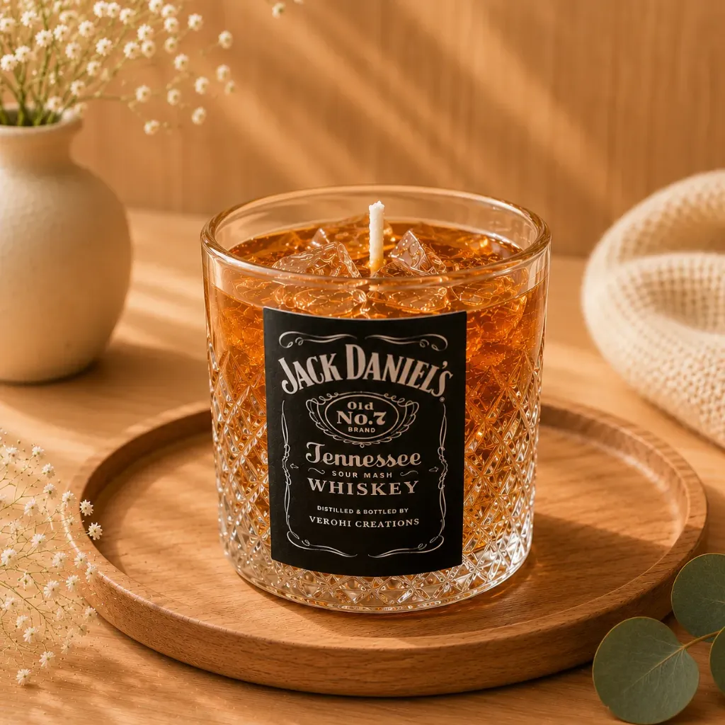 Whiskey Glass Candle | Handcrafted Cocktail-Inspired Decorative Candle