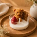 Berry Teddy Dessert Candle | Handcrafted Teddy Candle Duo with Strawberry & Chocolate Accents | Set of 2