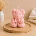 Bow-Bloom Teddy Candle | Rose Teddy Decorative Candle