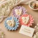 Angel Bloom Candle Set | Handcrafted Floral Candle Collection | Set of 3