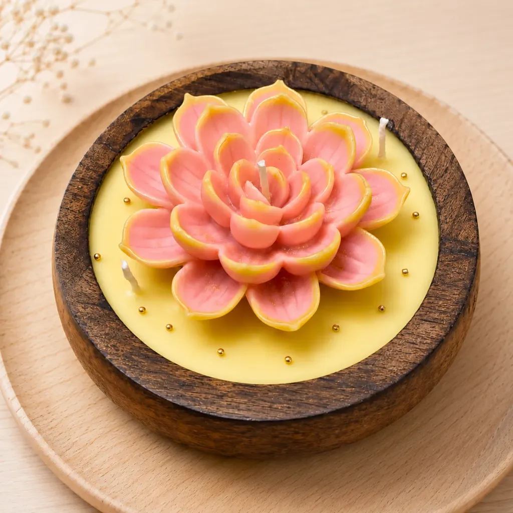 5" Lotus Bloom Wooden Urli | Floating on Tranquil Waters