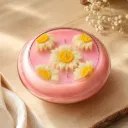 6" Blush Sunflower Glass Urli Candle | Handcrafted Luxury Floral Soy Wax Candle