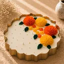 9" Marigold Bloom Metal Urli Candle | Handcrafted Floral Soy Wax Centrepiece