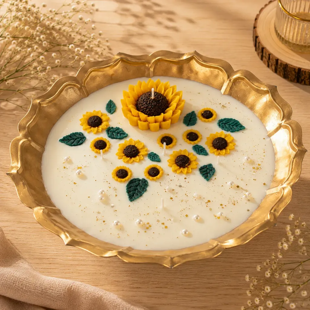 Sunflower Meadow | 11" Metal Urli Candle