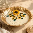 11" Sunflower Meadow Luxury Urli Candle | Handcrafted Floral Soy Wax Statement Centerpiece