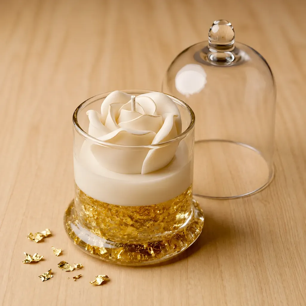 Golden Glow Bell Jar | Luxurious Glass Candle