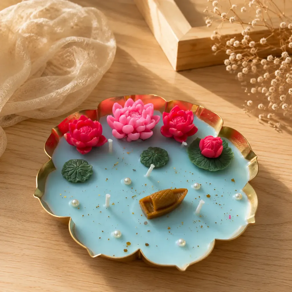 Blue Lotus Serenity | 5.5'' Metal Urli Candle
