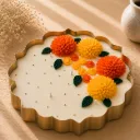 9" Marigold Bloom Metal Urli Candle | Handcrafted Floral Soy Wax Centrepiece
