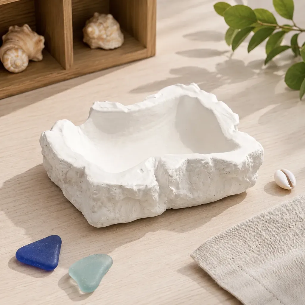 Rock Tray | Organic Stone-Edge Concrete Tray for Minimalist Decor (Single)