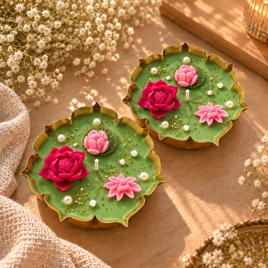 Lotus Pond | 3.5" Metal Urli | Set of 2