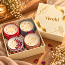 Verohi Luxury Gold Foil Gift Box – Large Mandla Art Candle Set